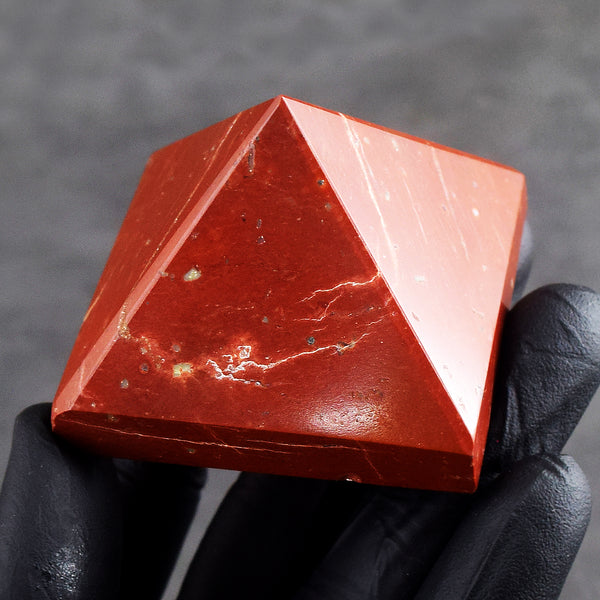 Beautiful 528.00 Cts Genuine Red Jasper Healing Divine Crystal Specimen Pyramid