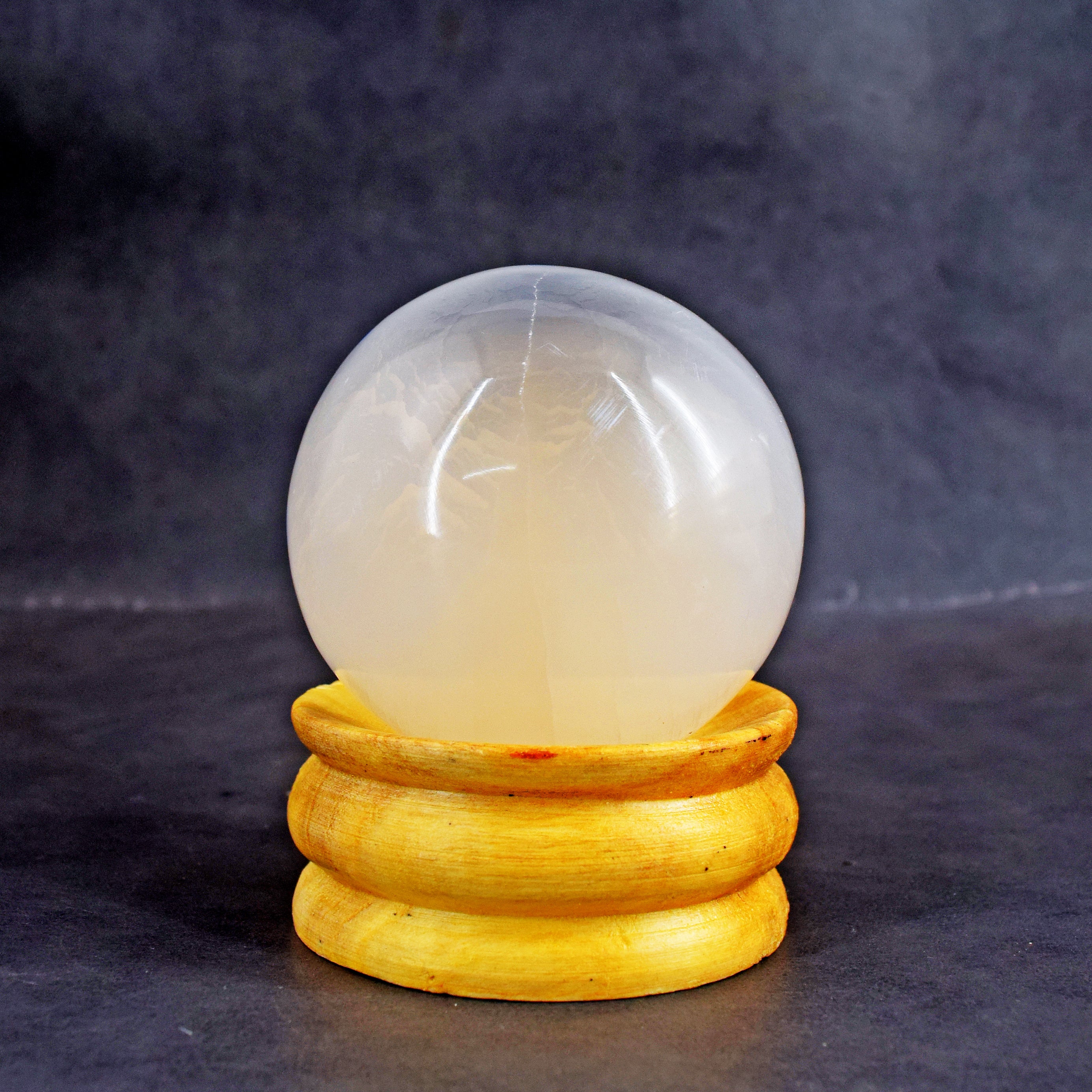 Artisian 1140.00  Carats  Genuine  White Quartz  Hand  Carved  Crystal  Healing  Gemstone  Sphere