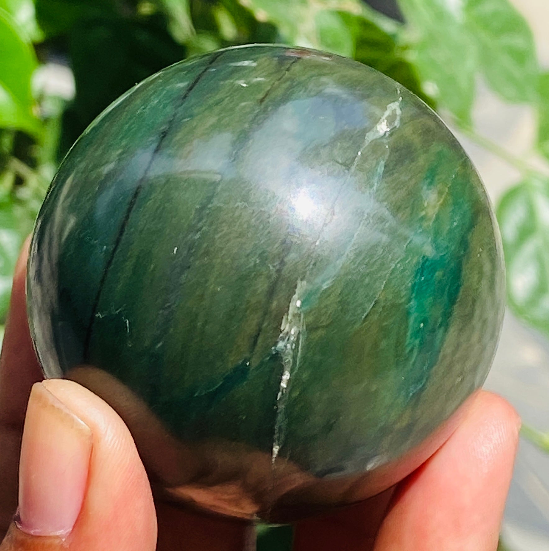 Exclusive 788.00 Cts Genuine Green Jade Healing Ball