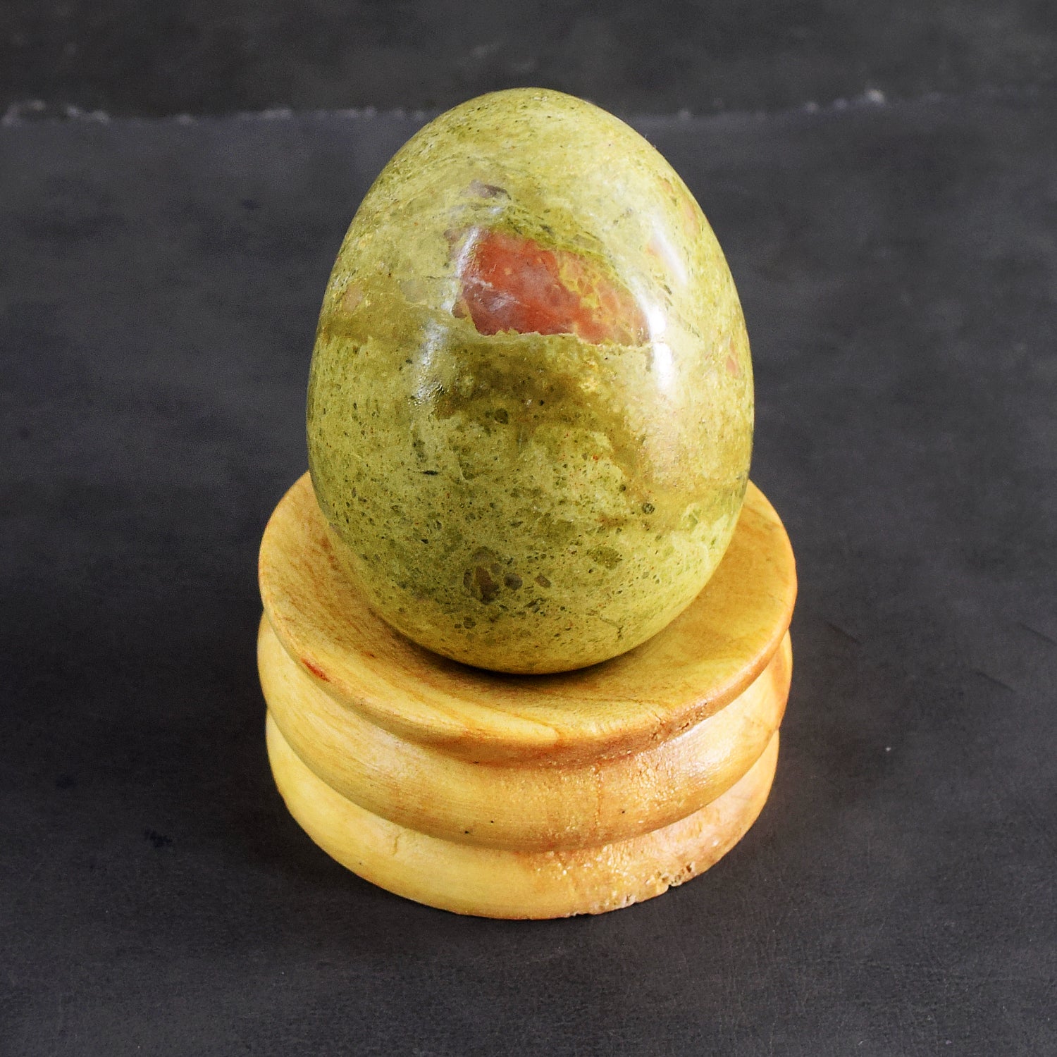 Finest Ever 1059.00 Cts Genuine Blood Green Unakite Crystal Healing Crystal Egg