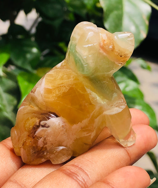 Morbid 395.00 Carats Genuine Multicolor Fluorite Carved Premium Dog Crystal 2026  Collection