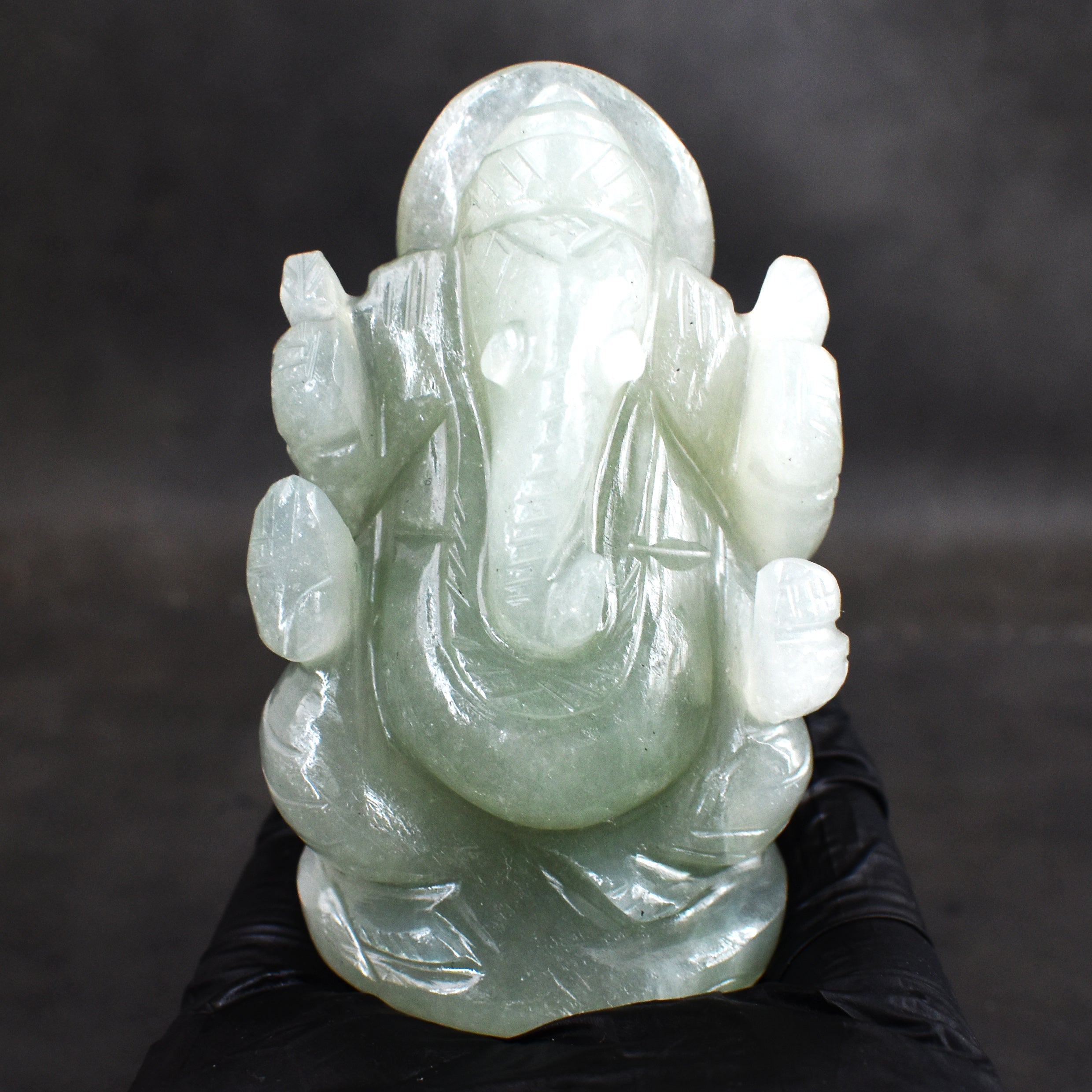 Amazing 702.00 Cts Natural Aventurine Carved Lord Ganesha Gemstone
