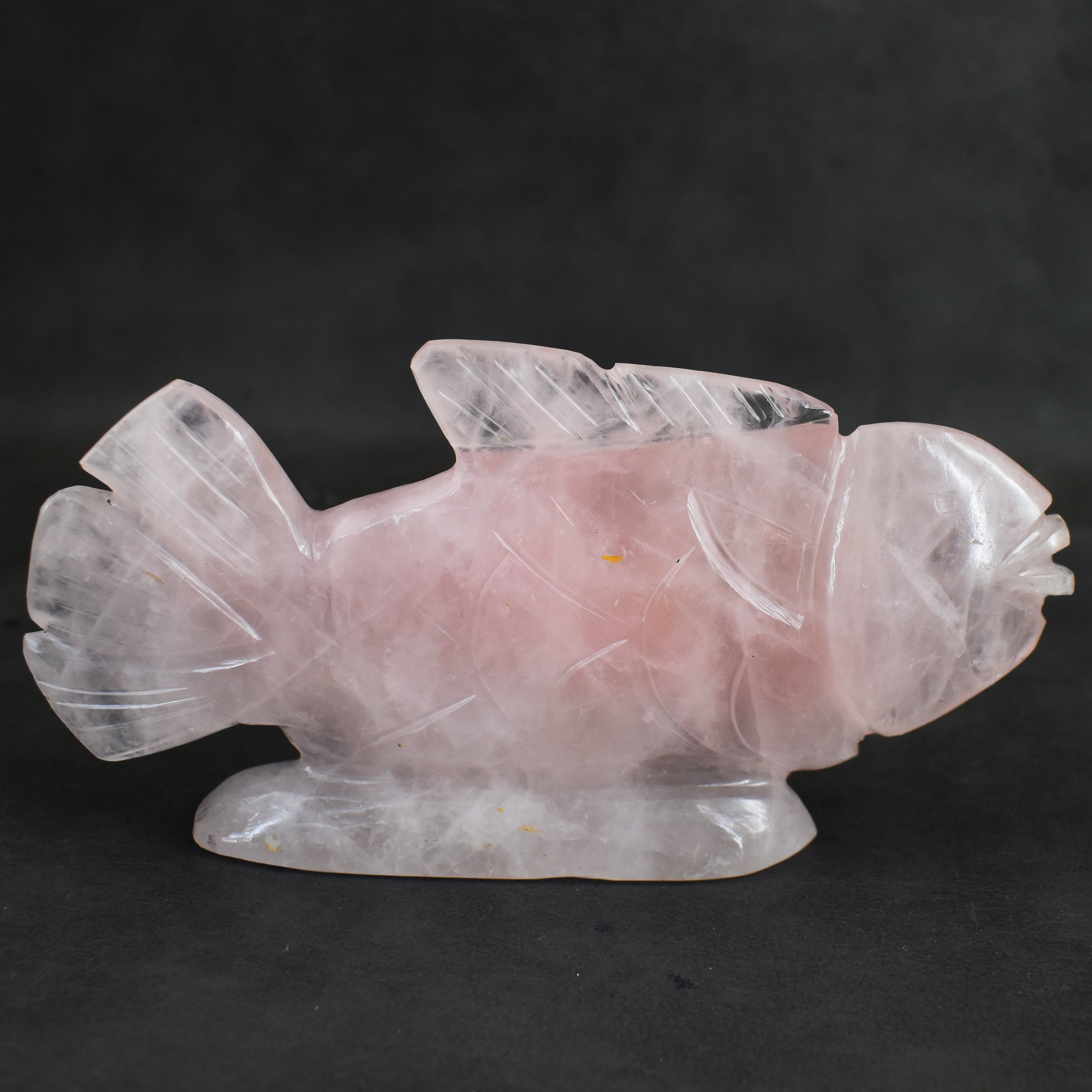 Natural 932.00 Carats Genuine Pink Rose Quartz Hand Carved Crystal Gemstone Carving Fish 2026  Collection