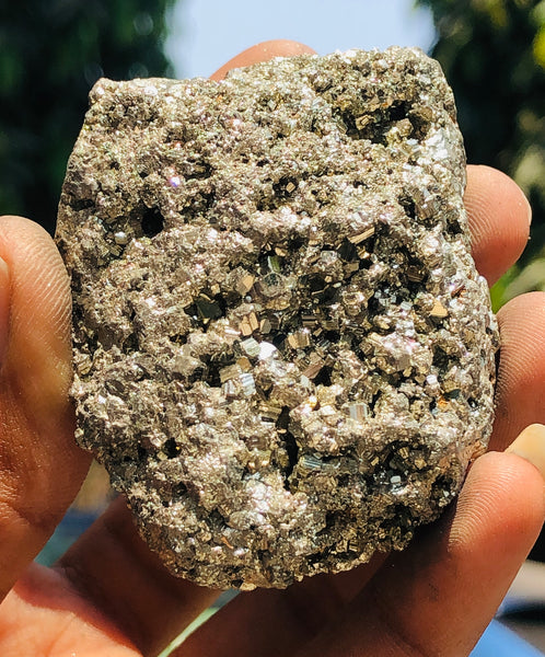 Natural 821.00 Cts Genuine Peru Pyrite Healing Crystal Specimen Gemstone Cluster