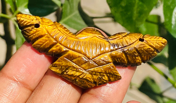 Best Ever 50.00 Cts Genuine Golden Tiger Eye Hand Carved Premium Eagle Crystal