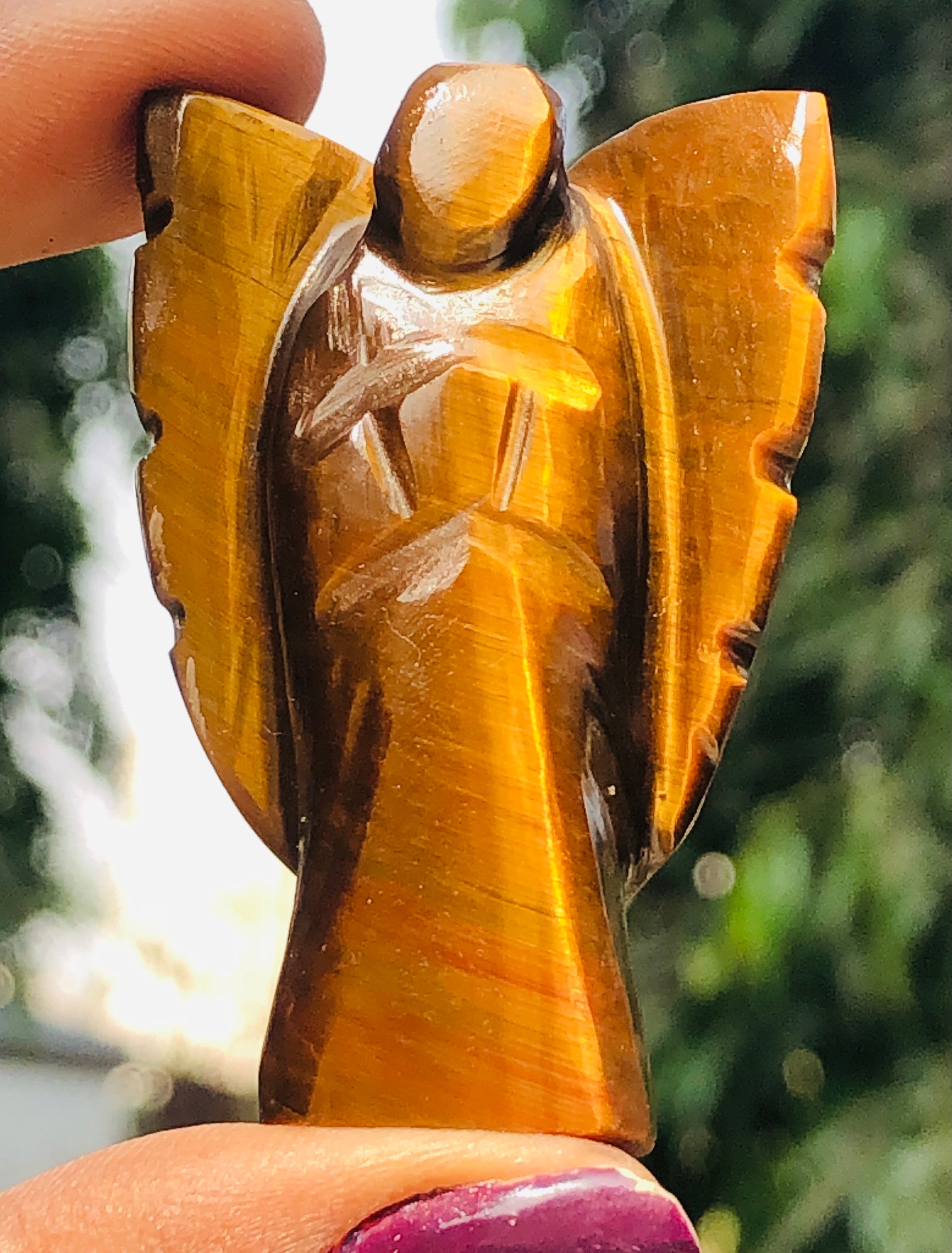 Mind-Blowing 133.00 Cts Genuine Golden Tiger Eye Healing Premium Divine Crystal Angel