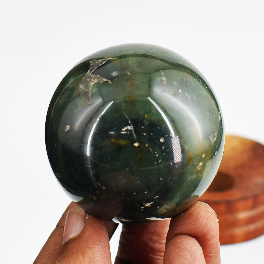 Amazing 874.00 Cts  Genuine  Bloodstone  Hand Carved Healing Crystal Gemstone  Sphere