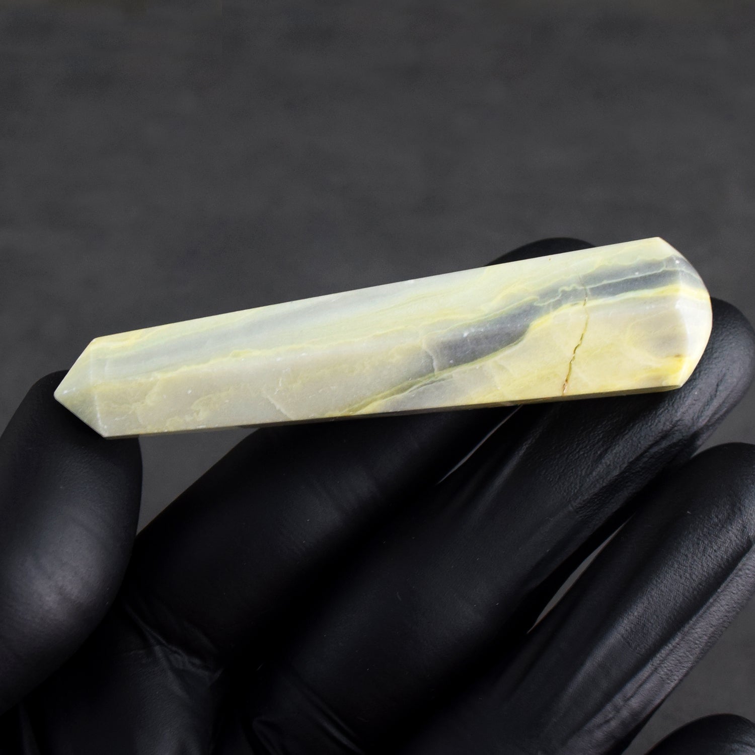 Radiant 148.00 Carats Genuine Lemon Serpentine Crystal Gemstone Healing Point