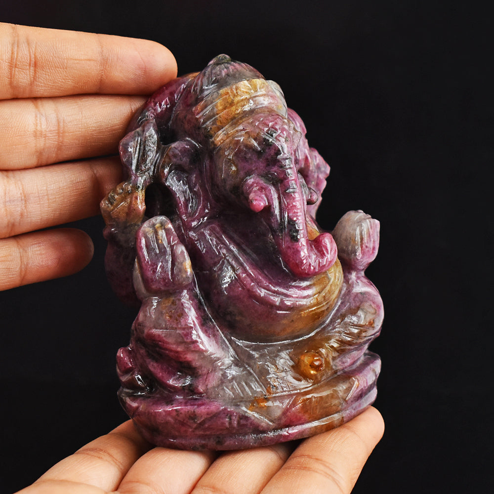 Natural  3005.00 Cts Genuine  Rhodonite Hand  Carved  Crystal Gemstone  Lord Ganesha Carving