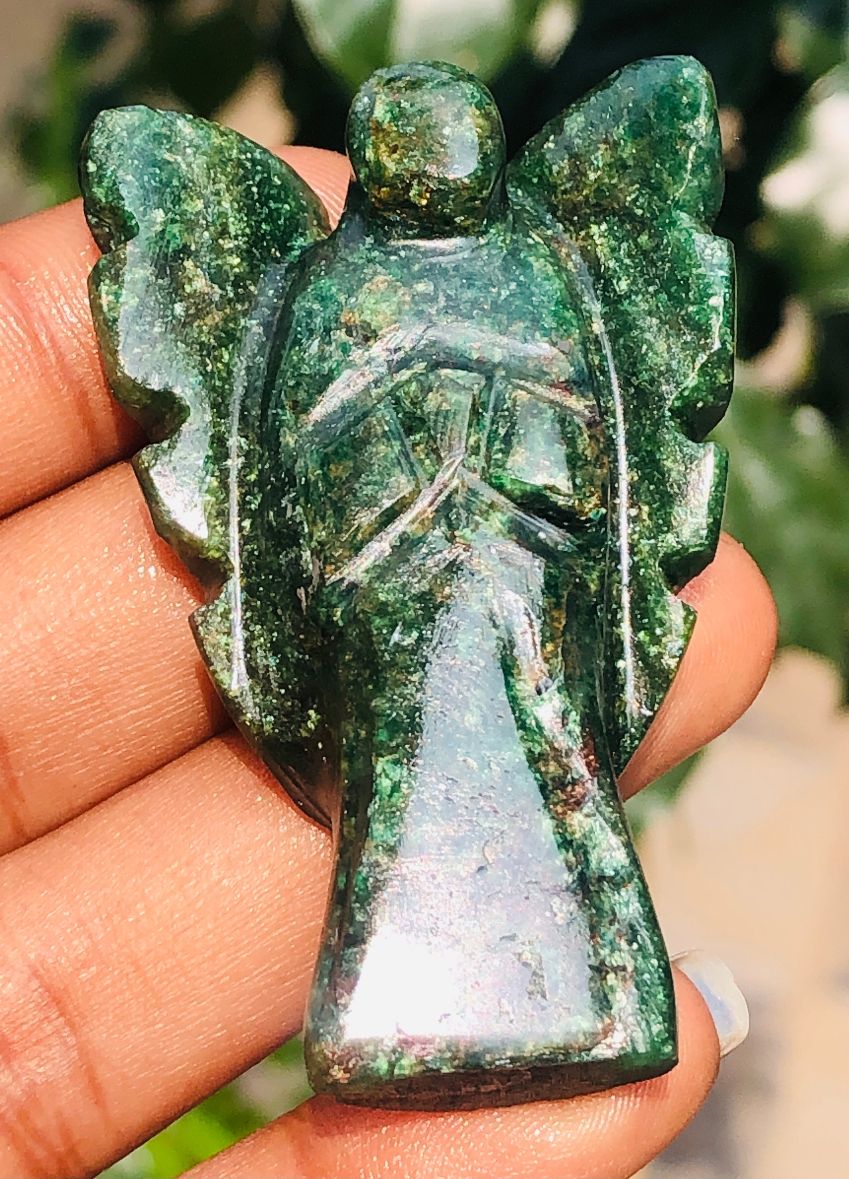 Attractive 139.00 Cts Genuine Green Jade Healing Premium Divine Crystal Angel