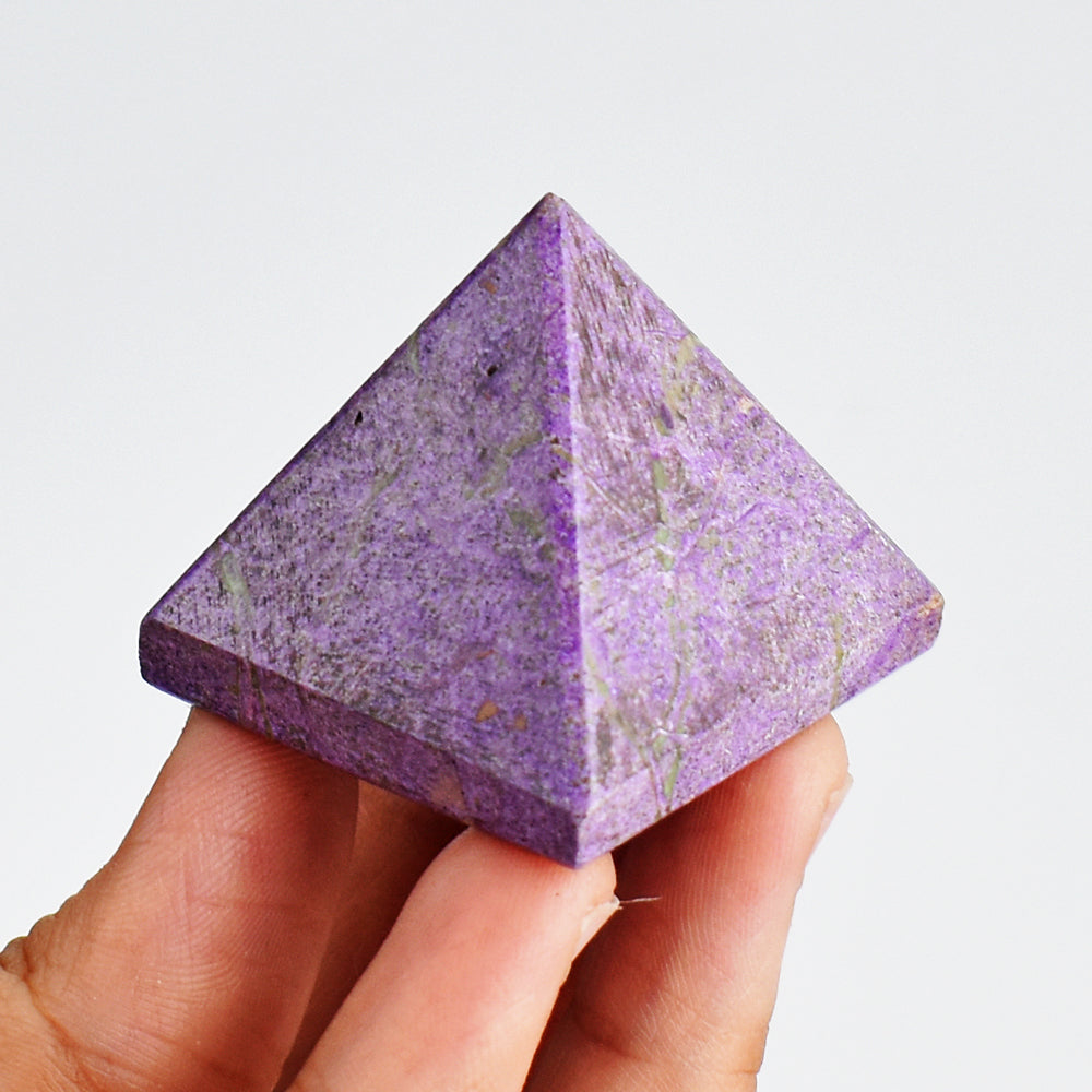 Stunning  200.00 Carats  Genuine  Stichtite  Hand  Carved  Healing  Crystal  Pyramid Gemstone Carving