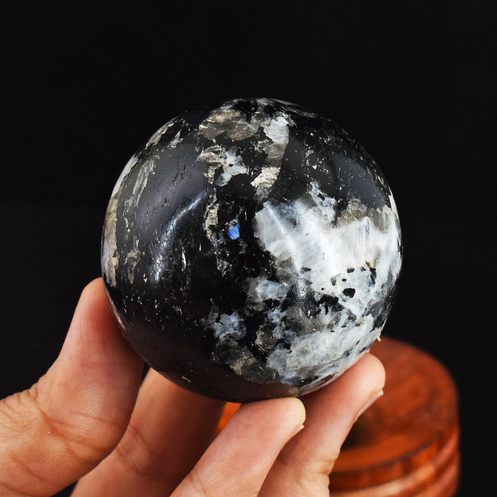 1172.00 Cts  Genuine  Natural Blue  Flash  Moonstone Hand  Carved  Crystal  Healing  Sphere Gemstone