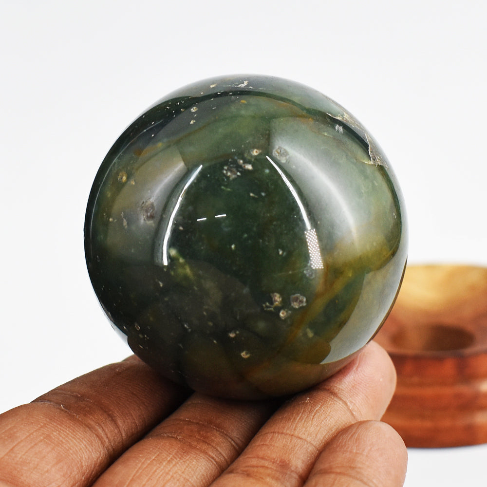 Amazing 874.00 Cts  Genuine  Bloodstone  Hand Carved Healing Crystal Gemstone  Sphere