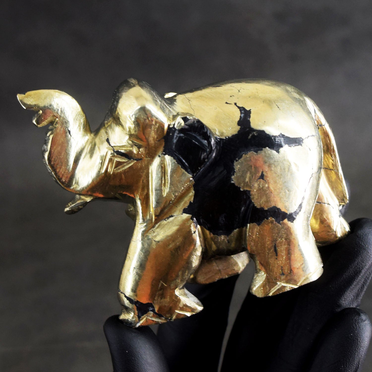 Attractive 1623.00 Cts Genuine Pyrite Hand Carved Gemstone Premium Elephant Crystal