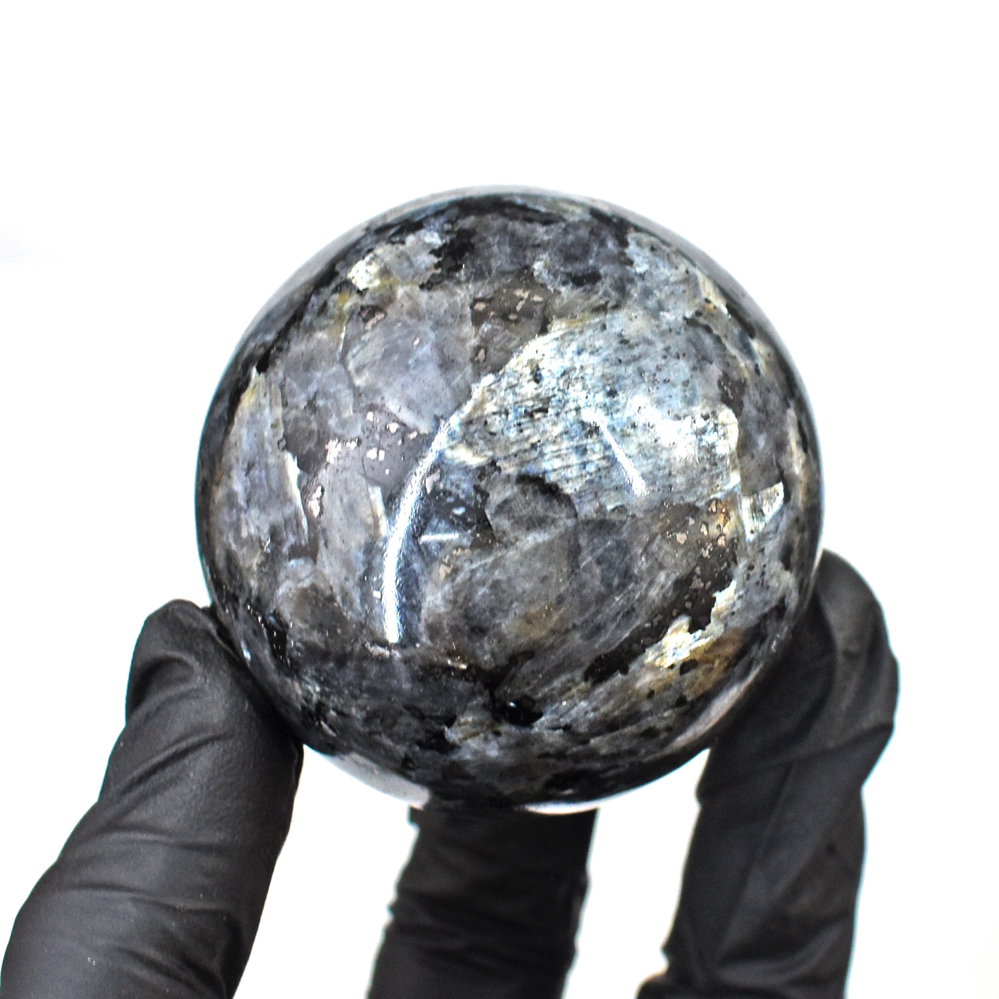 Amazing 893.00 Cts Genuine Larvikite Hand Carved Healing Sphere