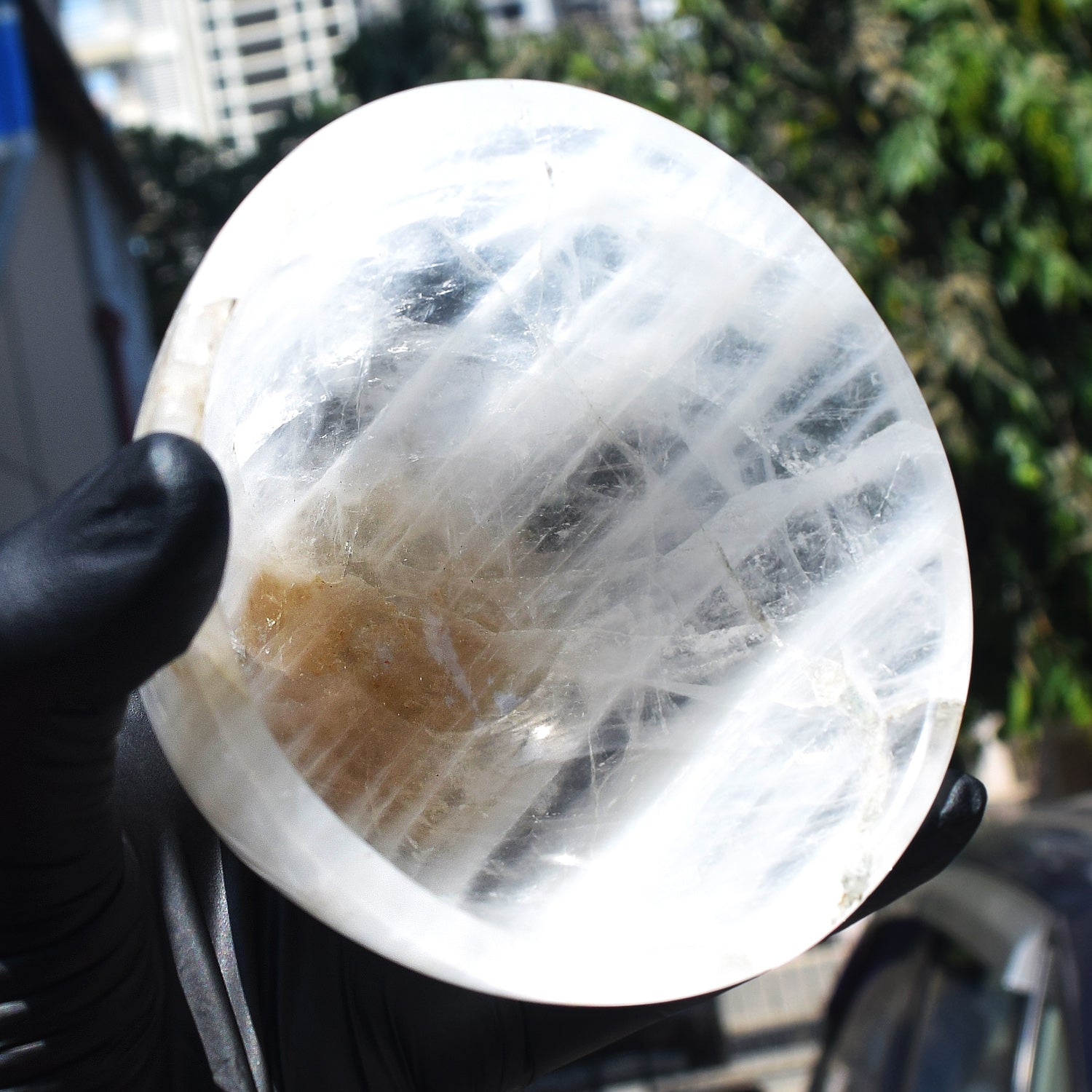 OutStanding 1753.00 Carats Genuine White Quartz Hand Carved Crystal Gemstone Carving Big Bowl