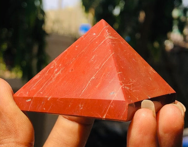 Gorgeous 452.00 Cts Genuine Red Jasper Crystal Specimen Healing Divine Pyramid