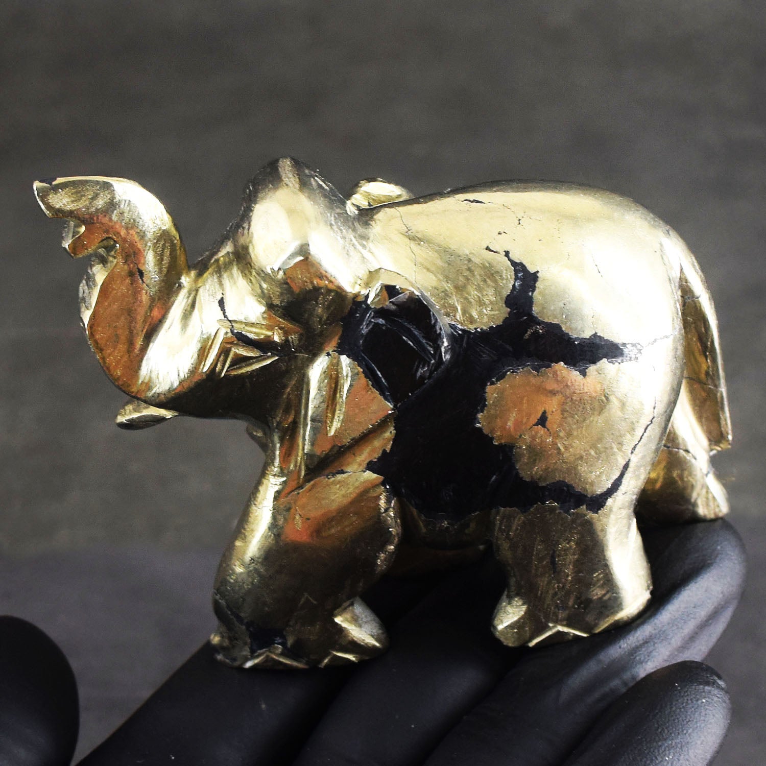 Attractive 1623.00 Cts Genuine Pyrite Hand Carved Gemstone Premium Elephant Crystal