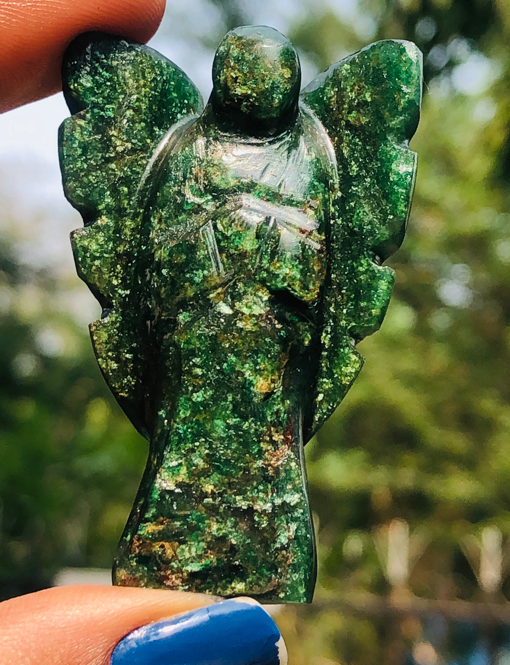 Attractive 139.00 Cts Genuine Green Jade Healing Premium Divine Crystal Angel