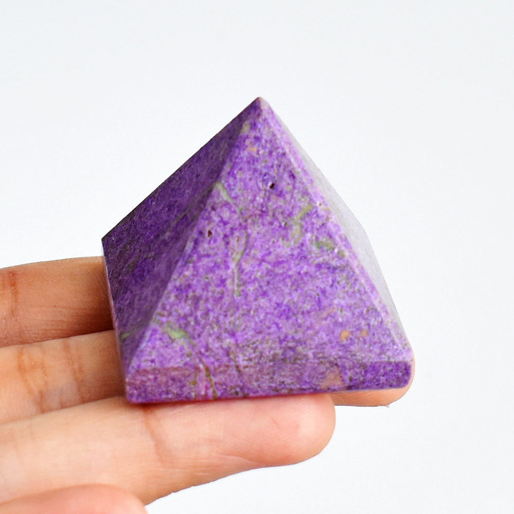 Stunning  200.00 Carats  Genuine  Stichtite  Hand  Carved  Healing  Crystal  Pyramid Gemstone Carving