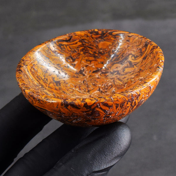 Awesome 181.00 Carats Genuine Golden Art Jasper Hand Carved Crystal Gemstone Carving Bowl