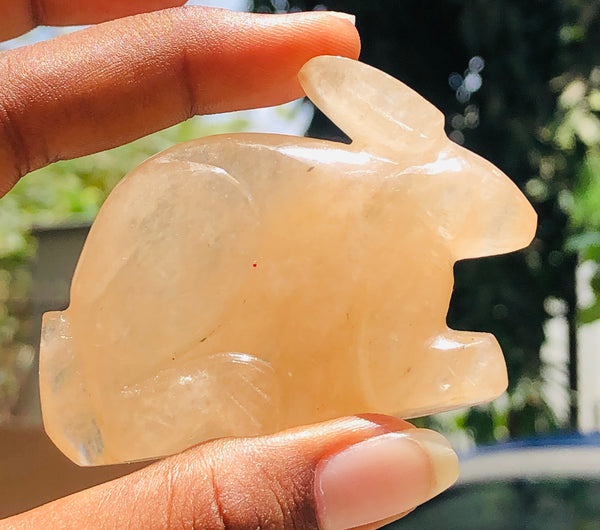 Beautiful 294.00 Carats Genuine Aventurine  Hand Carved  Gemstone  Bunny Carving 2026  Collection