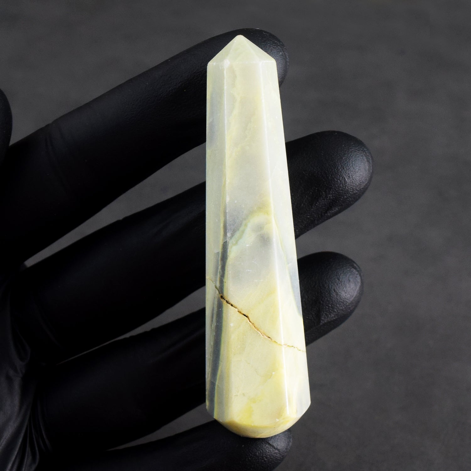 Radiant 148.00 Carats Genuine Lemon Serpentine Crystal Gemstone Healing Point