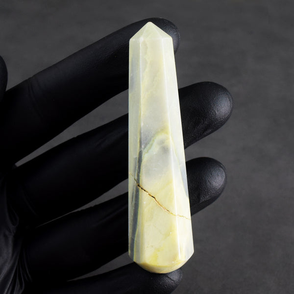 Radiant 148.00 Carats Genuine Lemon Serpentine Crystal Gemstone Healing Point