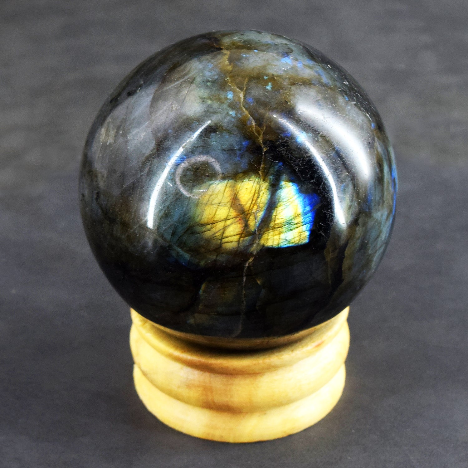 Gracious 3531.00 Cts Genuine Golden & Blue Flash Labradorite Healing Crystal Specimen Premium Sphere