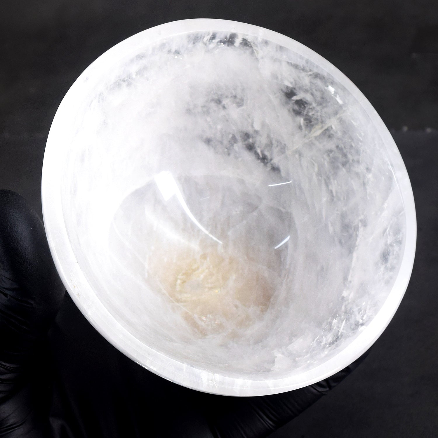 Dazzling 1607.00 Carats Genuine White Quartz Hand Carved Crystal Gemstone Carving Big Bowl