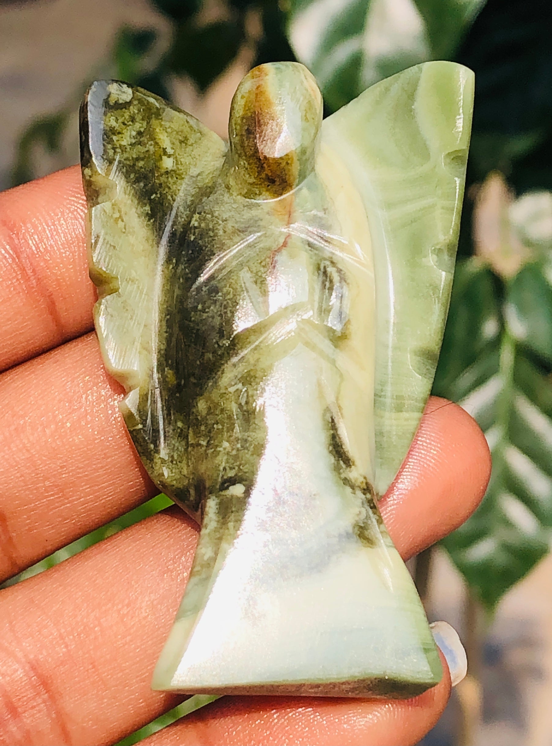 Attractive 149.00 Cts Genuine Serpentine Healing Premium Divine Crystal Angel