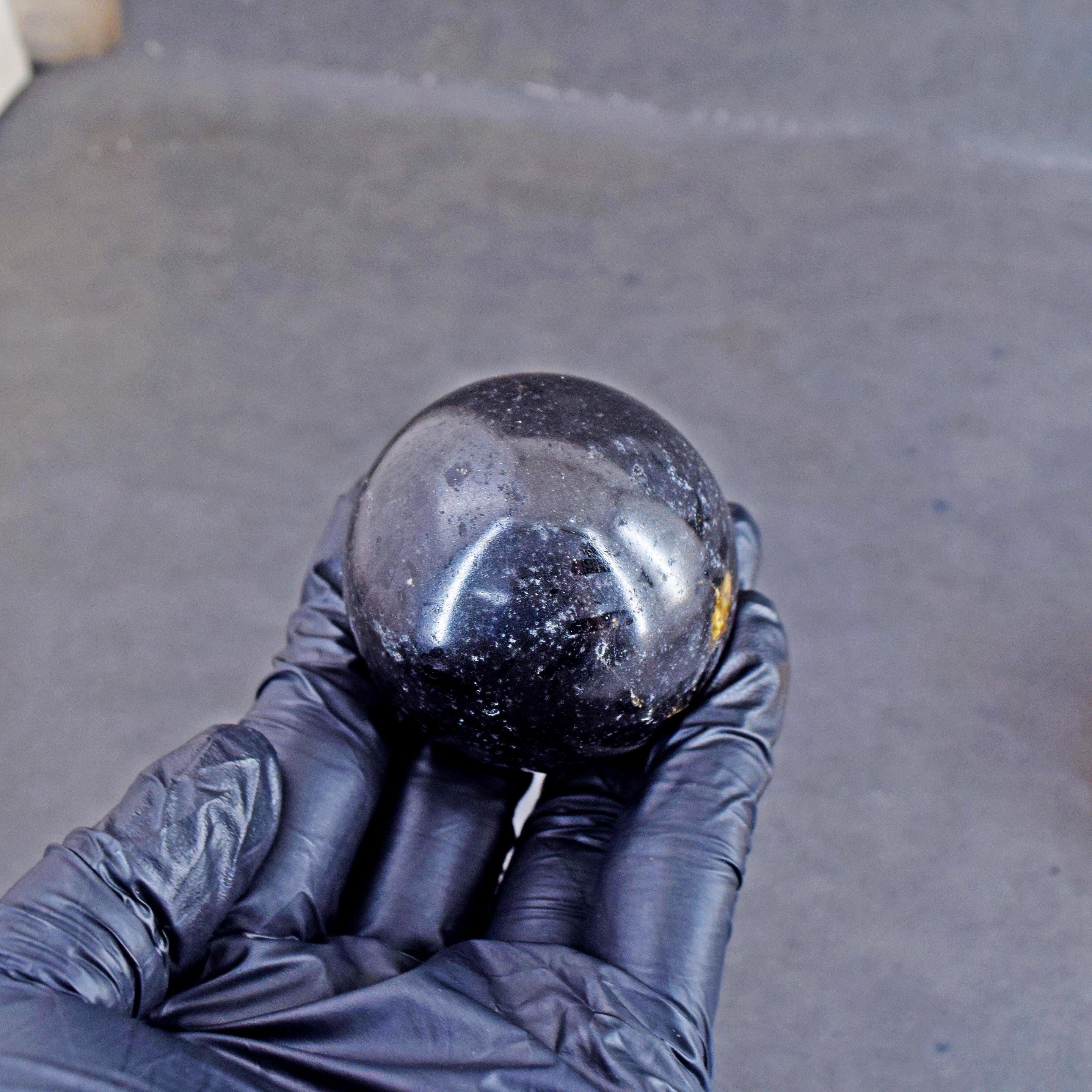 Natural 744.00 Carats  Genuine  Black  Spinel  Hand  Carved Crystal Healing Gemstone Sphere