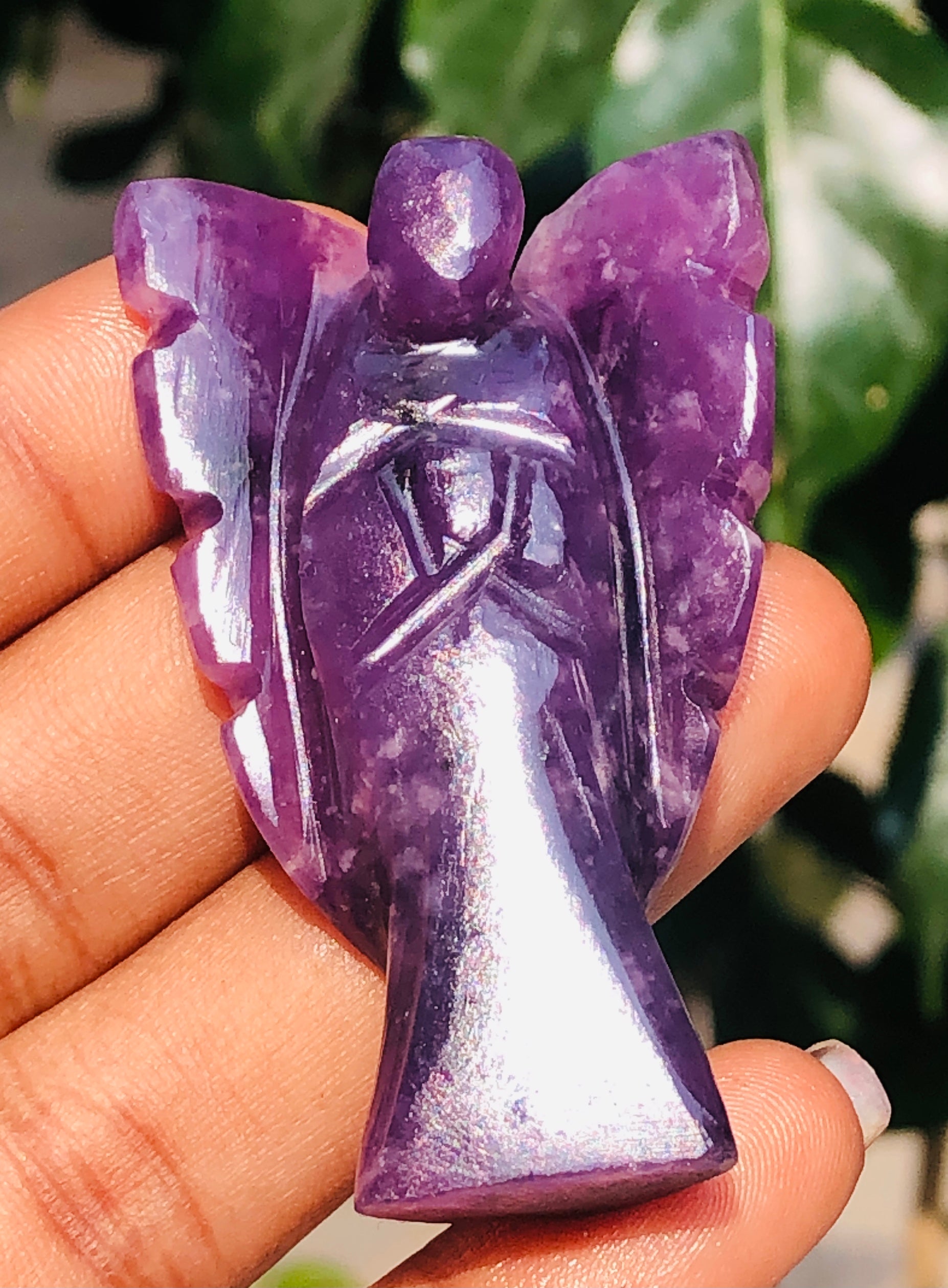 Miraculous 110.00 Cts Genuine Lepidolite Healing Premium Divine Crystal Angel