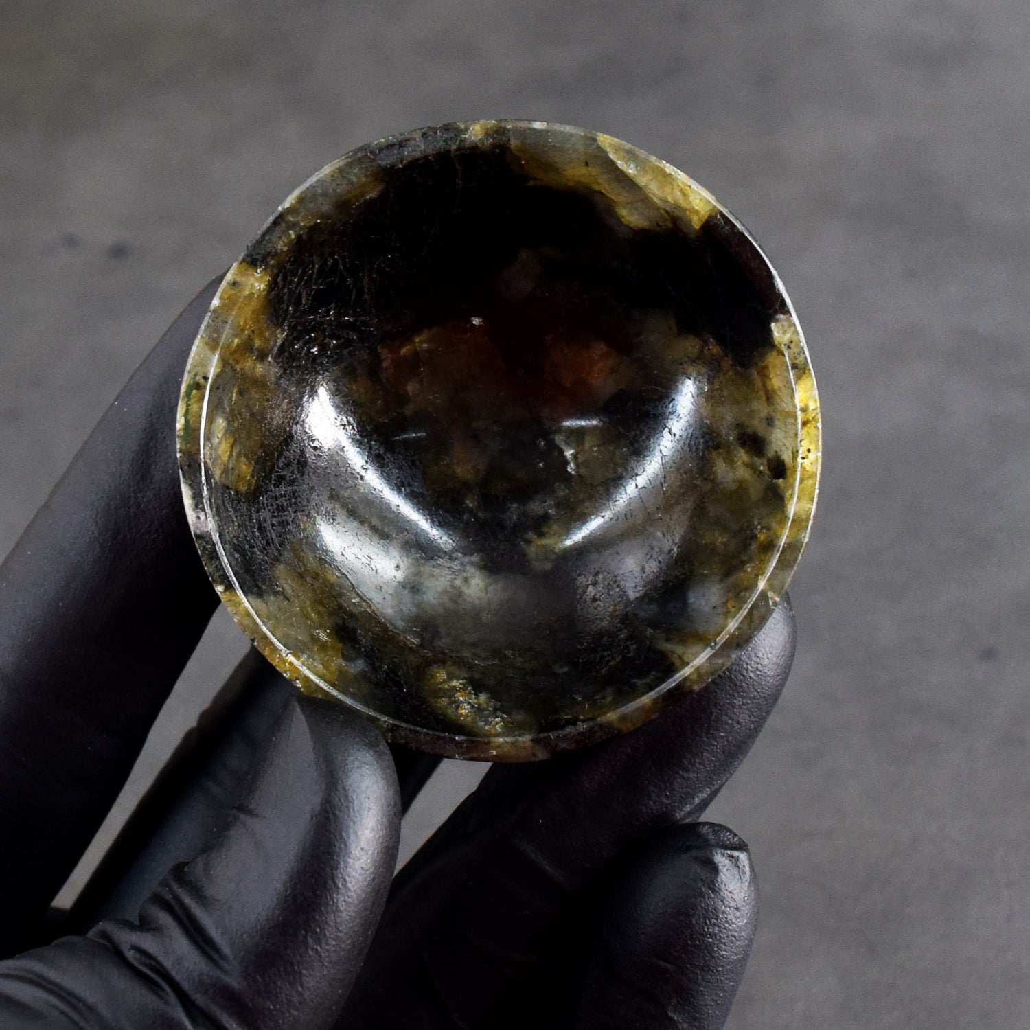 Amazing 138.00 Carats Genuine Labradorite Hand Carved  Crystal Gemstone Carving Bowl