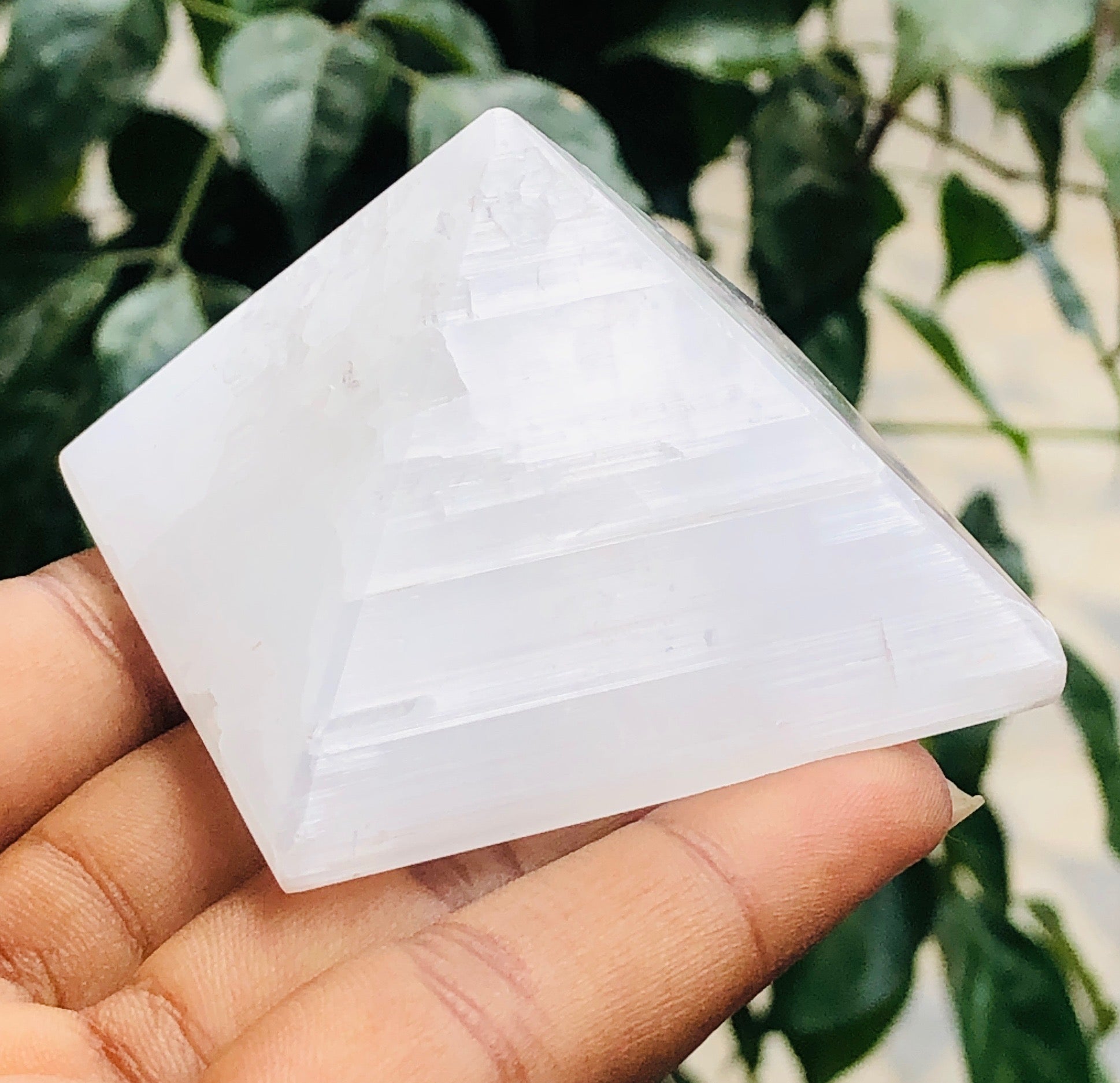 Radiant 444.00 Cts Exclusive Selenite Healing Crystal Specimen Premium Pyramid