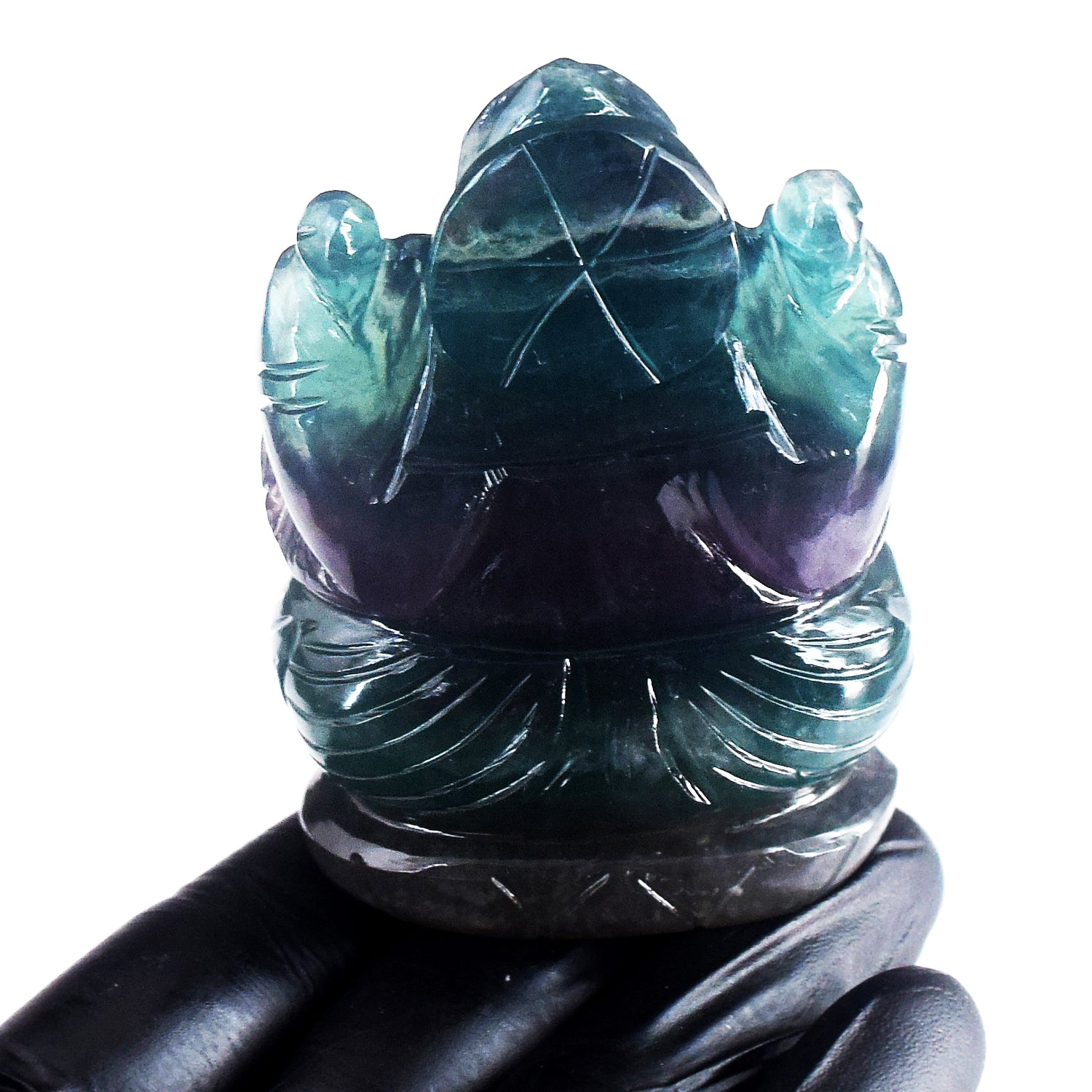 Natural 1029.00 Cts Genuine Multicolor Fluorite Hand Carved Premium Lord Ganesha Crystal