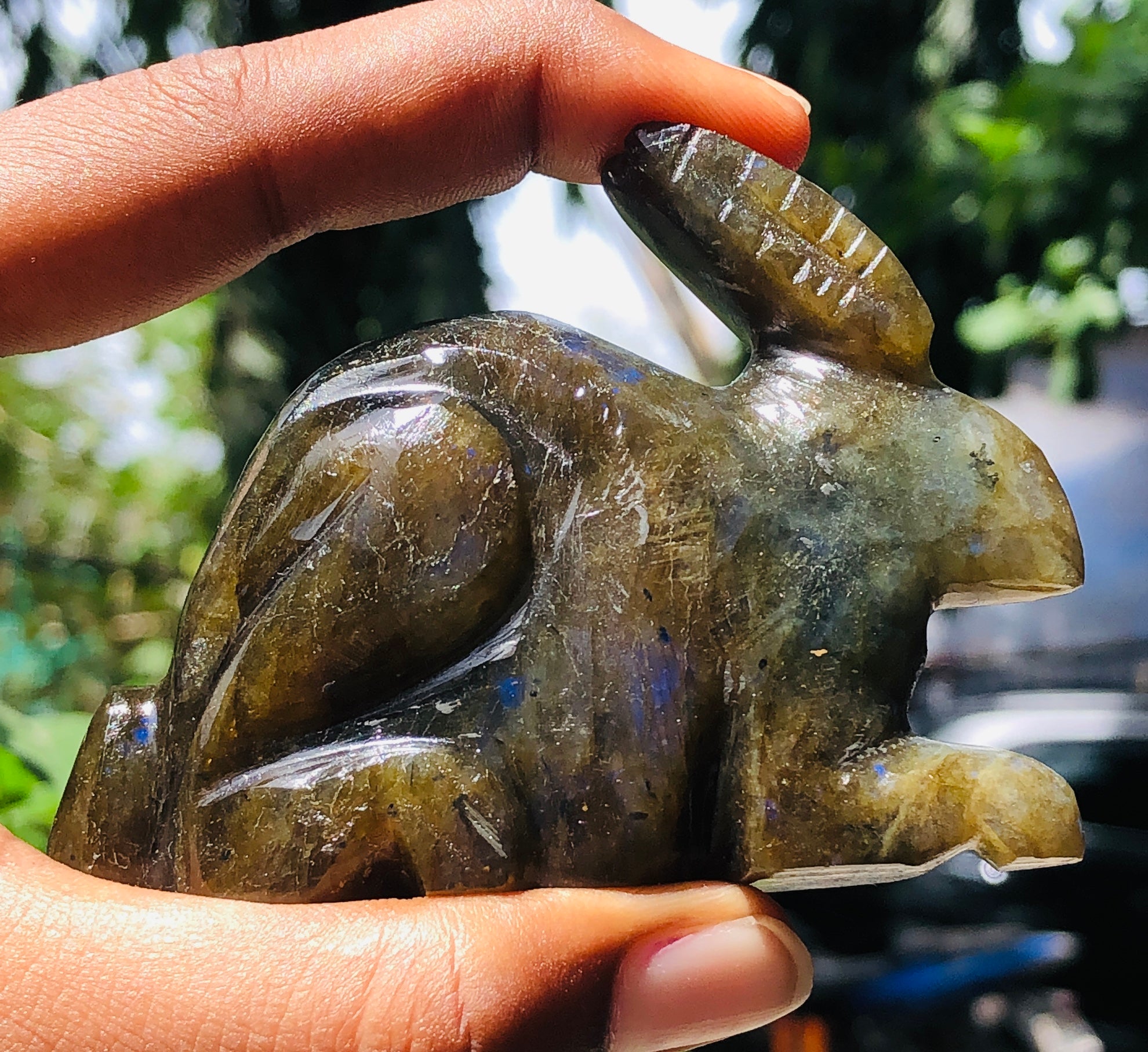 Amazing 667.00 Cts Genuine Labradorite Hand Carved Gemstone Bunny 2026  Collection