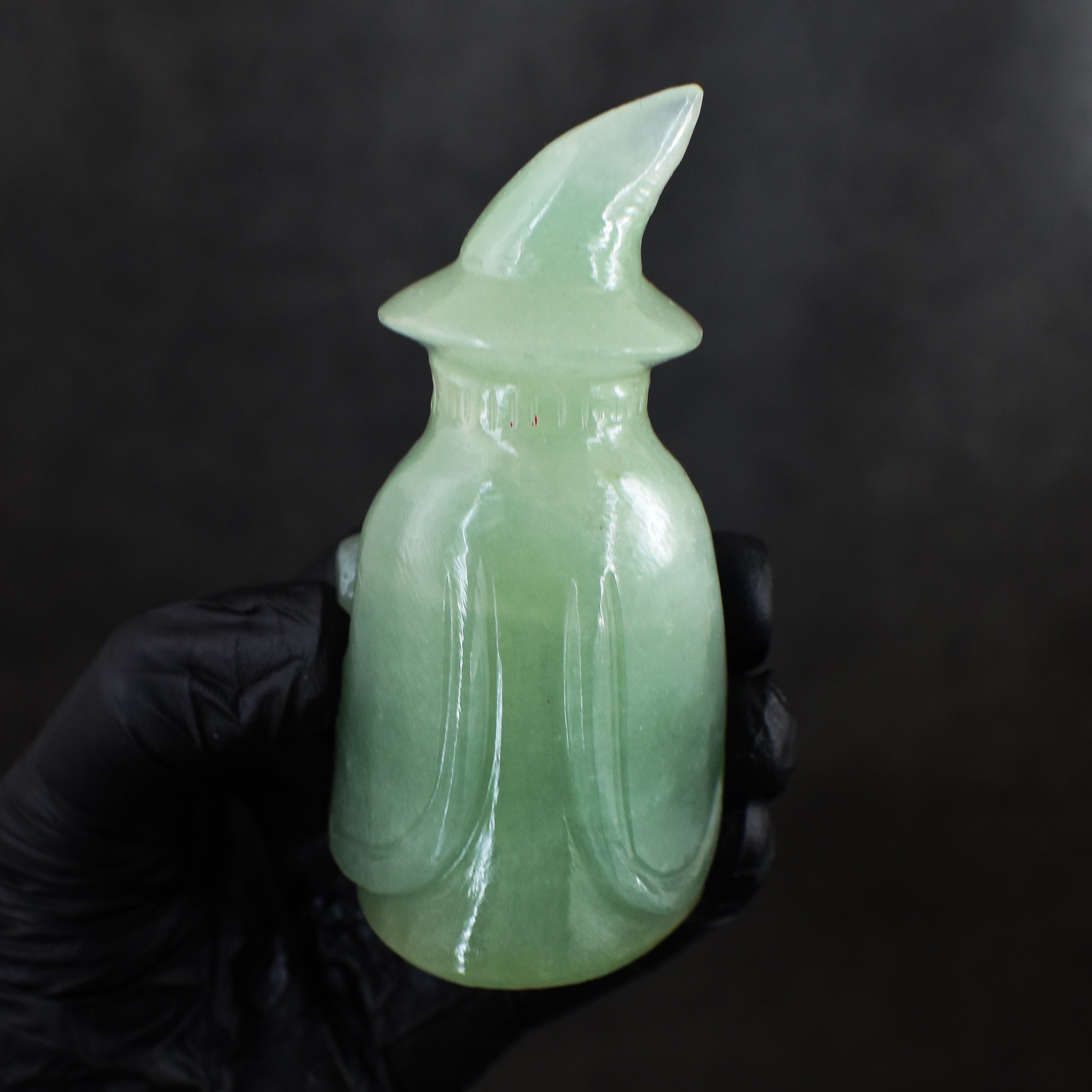 Exclusive 652.00 Cts Genuine Green Aventurine Hand Carved Premium Crystal Wizard
