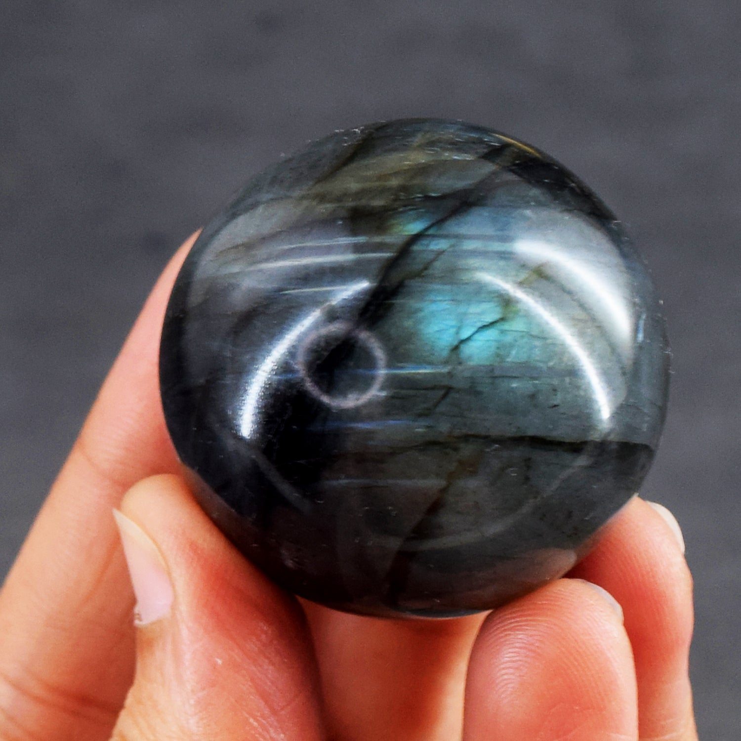 Radiant 357.00 Cts Genuine Blue Flash Labradorite Healing Crystal Specimen Premium Sphere