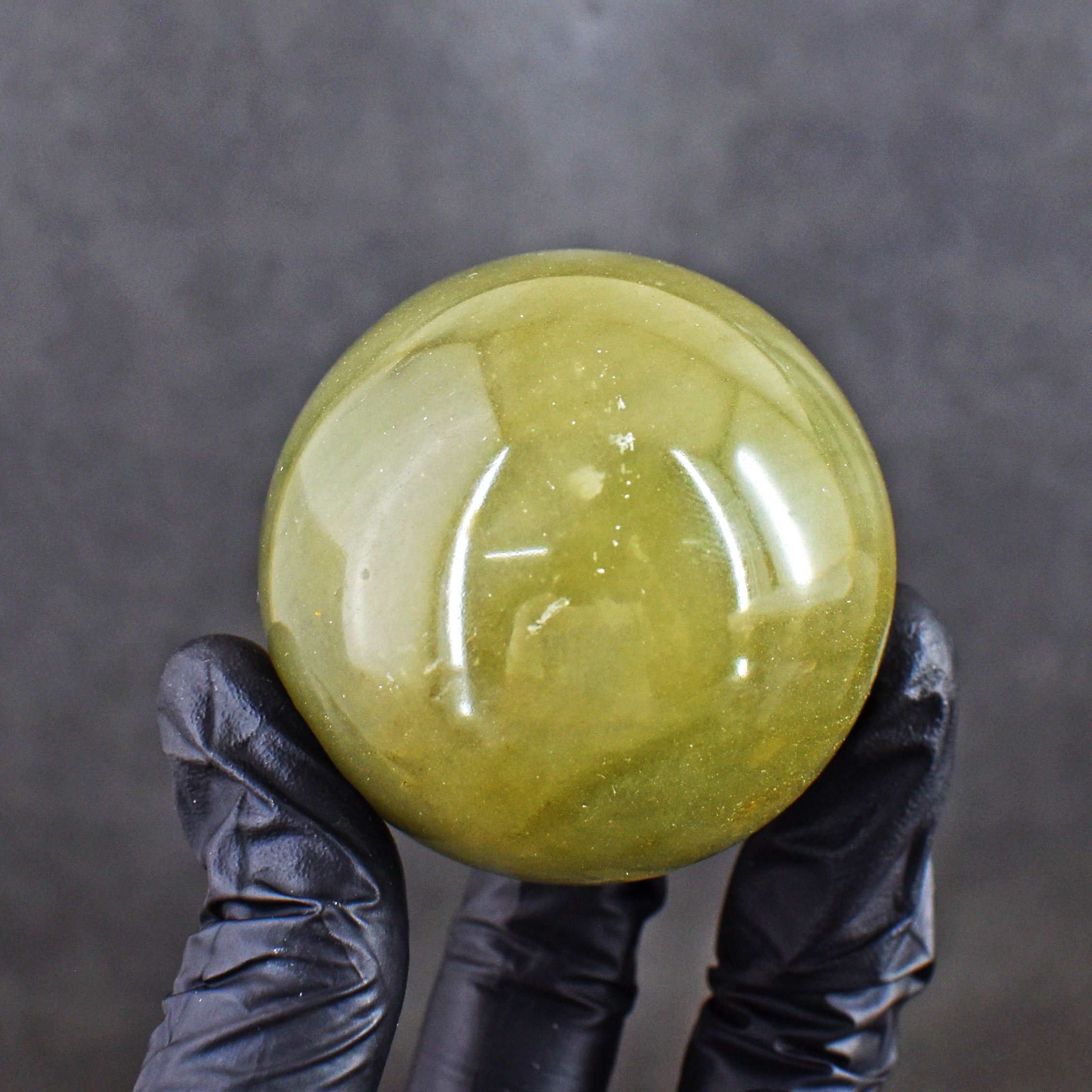 Exquisite 949.00 Cartas Genuine Green Aventurine Hand Carved Crystal Healing Gemstone Sphere