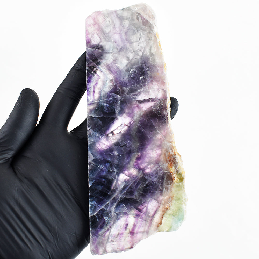 Gorgeous 1085.00 Cts Genuine Multicolor Fluorite Crystal Specimen Gemstone Slab