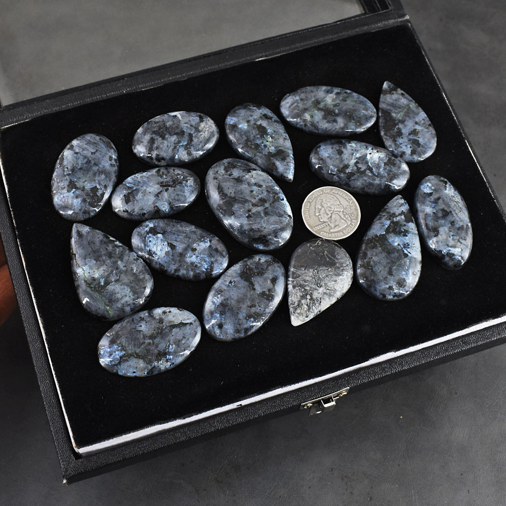 Beautiful  705.00 Carats Genuine Larvikite Untreated Gemstone Cabochon Lot