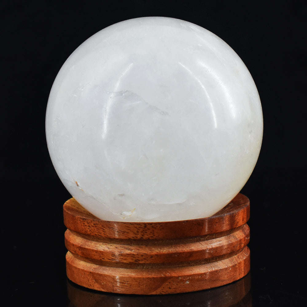 gemsmore:1707.00 Carats Genuine Natutal  White Quartz  Hand Carved  Healing  Crystal Sphere