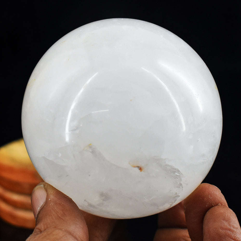 gemsmore:1707.00 Carats Genuine Natutal  White Quartz  Hand Carved  Healing  Crystal Sphere