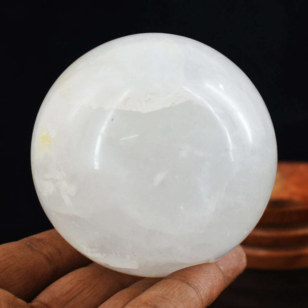 gemsmore:1707.00 Carats Genuine Natutal  White Quartz  Hand Carved  Healing  Crystal Sphere