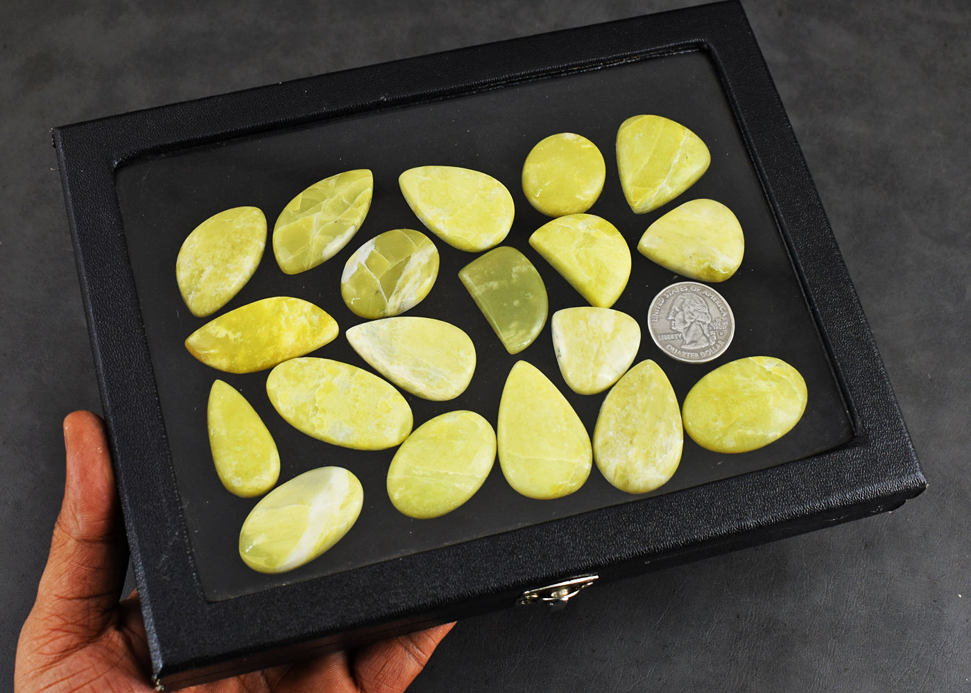 Natural  681.00 Carats  Genuine Lemon Serpentine Untreated Gemstone Cabochon Lot