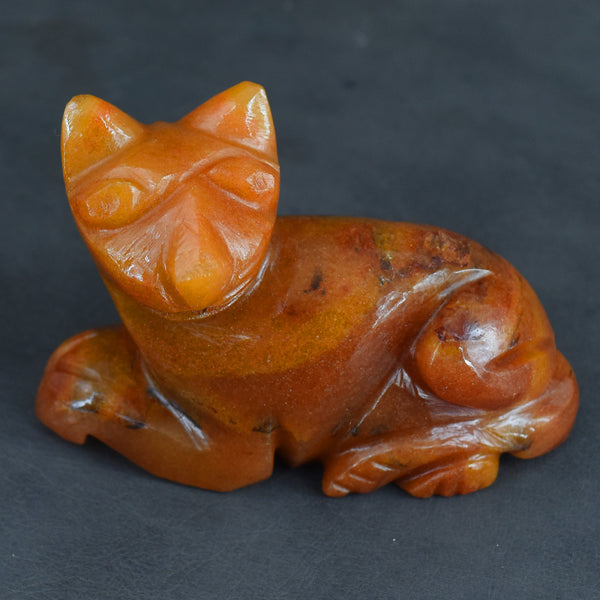 Exclusive 618.00 Cts Genuine Aventurine Hand Carved Genuine Crystal Gemstone Carving Cat 2026  Collection