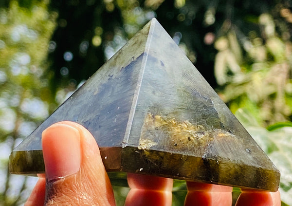 Natural 612.00 Cts Genuine Labradorite Crystal Specimen Healing Divine Pyramid