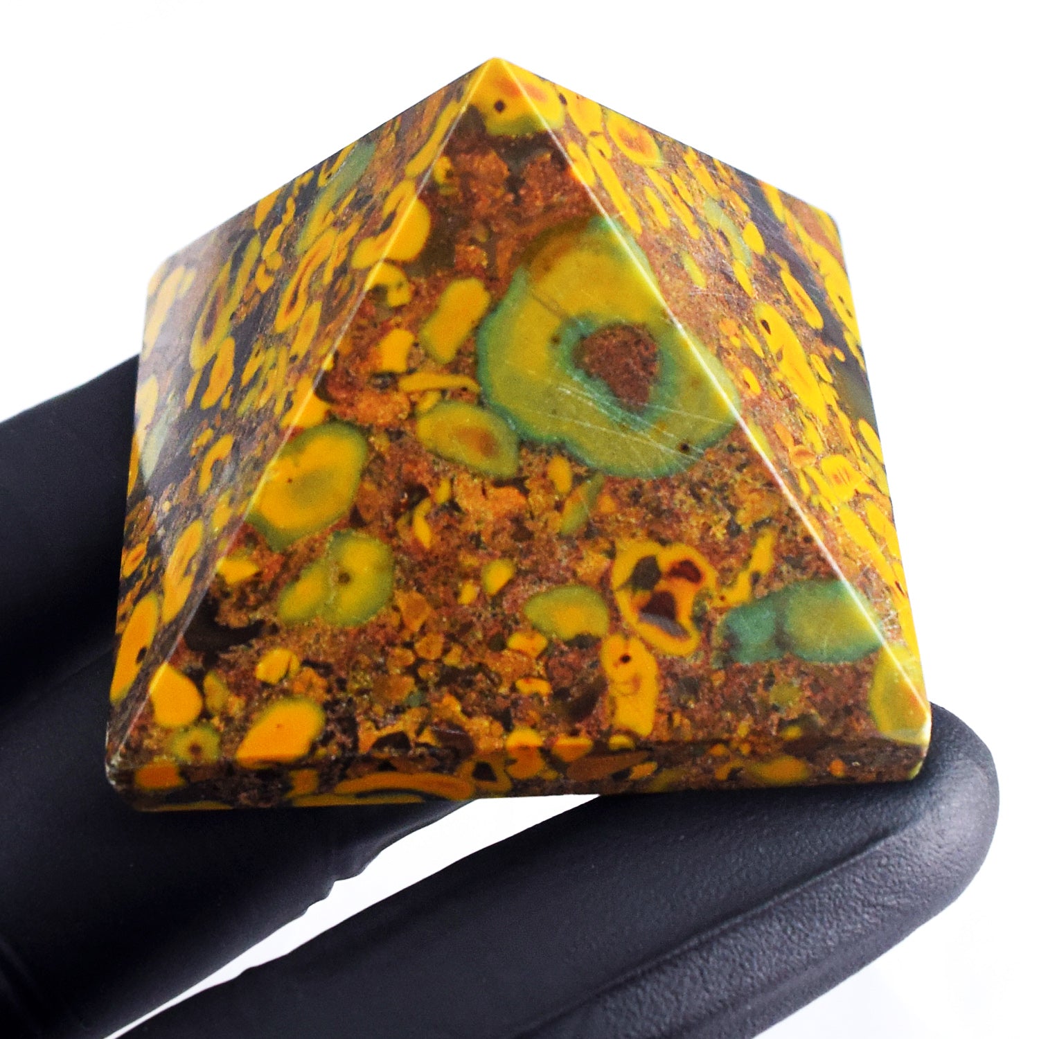 Genuine 487.00 Cts Exclusive Fruit Jasper Healing Crystal Specimen Divine Premium Pyramid