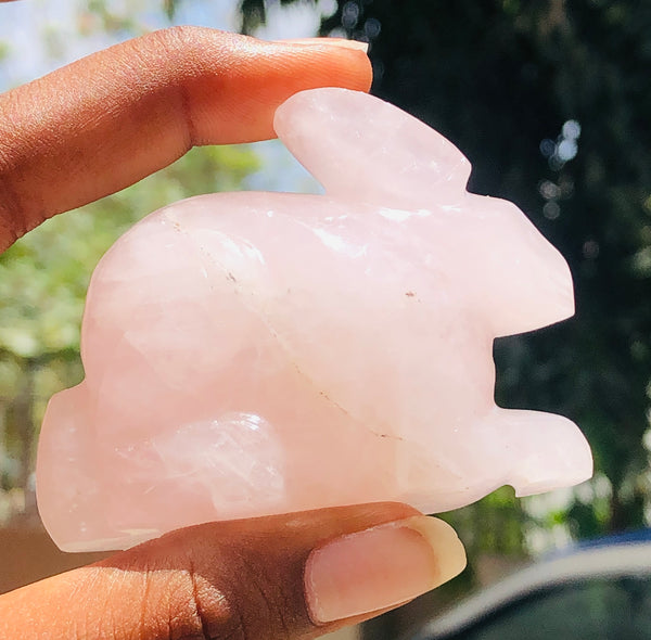 Genuine 551.00 Cts Amazing Rose Quartz Hand Carved Bunny 2026  Collection